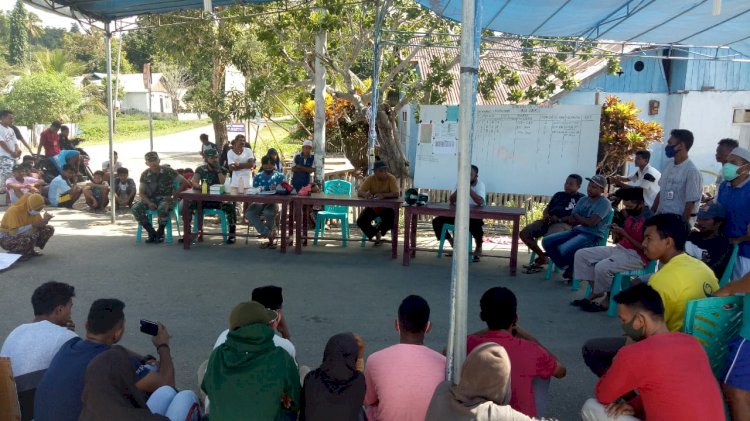 Satgas Yonarmed 9 Kostrad Sosialisasikan Protokol Kesehatan Covid-19 di Desa Wainin